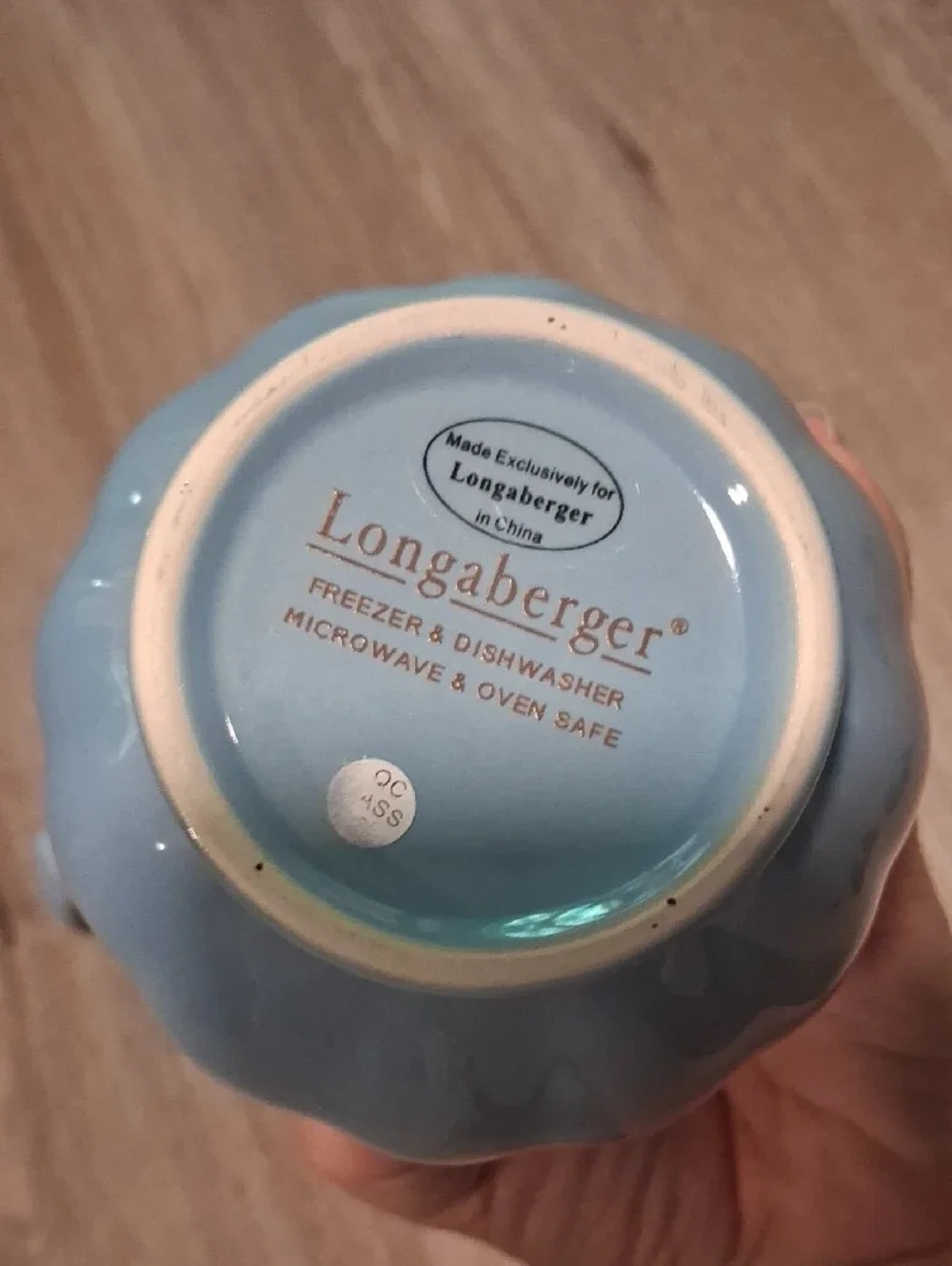 Longaberger Light Blue Stoneware Sugar Bowl And Creamer